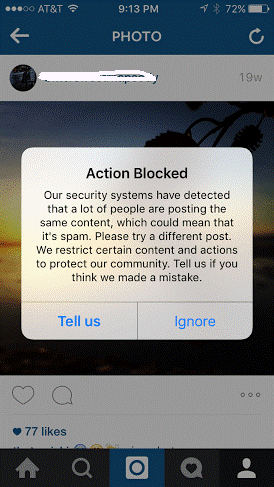 Instagram blocked. Instagram blocked by her?!.