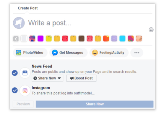 how to cross post from facebook to instagram?